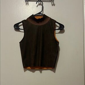 Brown Sleeveless Women's Top
